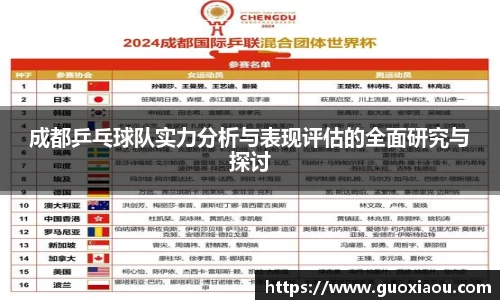 成都乒乓球队实力分析与表现评估的全面研究与探讨